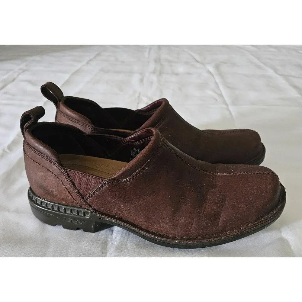 UGG Australia Men's Brown Leather Dyersville Loafer Shoe Size 9.5 - Picture 5 of 12